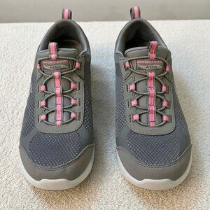 Skechers Arch Fit Slip In Sneakers – Gray & Pink | Women’s 8.5 Shoes